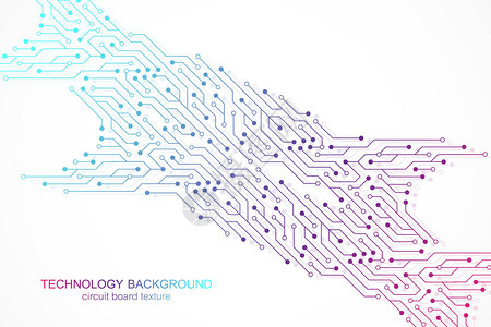 计算机主板矢量背景与电路板电子元件计算机技术工程概念的电子主板图片