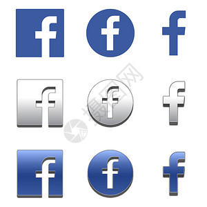 字母f3d图标社交媒体图标集脸书图标Facebook背景图片