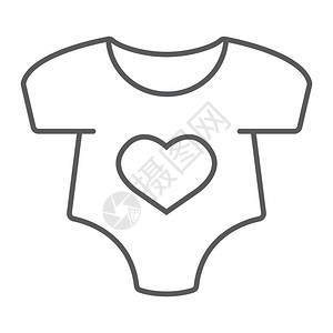 婴儿连身衣细线图标背景图片