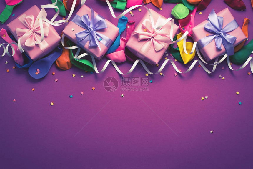 紫质材料彩色气球流的节目背景图片