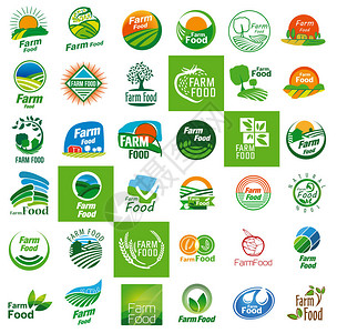 标志集农场食品自然背景图片