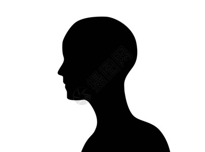 匿名人图标在白色背景上隔离的人头图标形状或轮廓的侧视图片