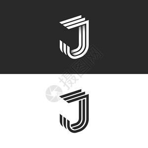 等距字体初始字母组合中的标志J字母图片