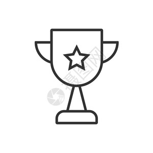 白色背景上的Trophy线图图片