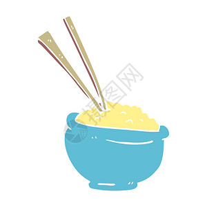 卡通涂鸦美味碗米饭图片