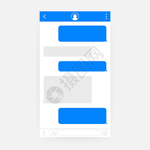 带有对话窗口的聊天界面应用程序干净的移动UI设计理念短信使图片