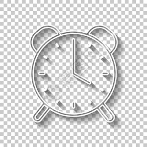 旧的闹钟简单图标线符号和细大纲图片