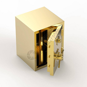 阿雷达门托3d渲染黄金银行保险箱或银行金库打开设计图片
