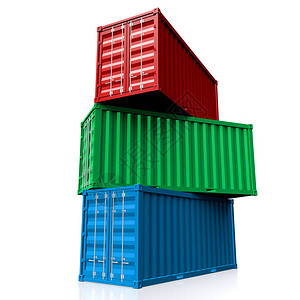 3D多彩货物集装箱在货运等专题图片
