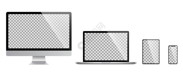 一套现实的监视器笔记本电脑平板电脑智能手机图片