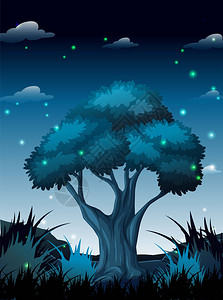 森林插图中的黑夜图片