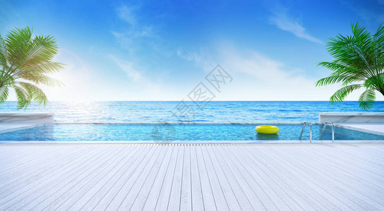 日光浴甲板和私人游泳池图片