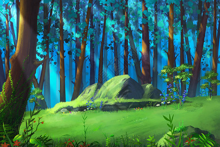 神秘林地的清理视频游戏数码CG艺术作品概念说明现实化卡通风背景图片