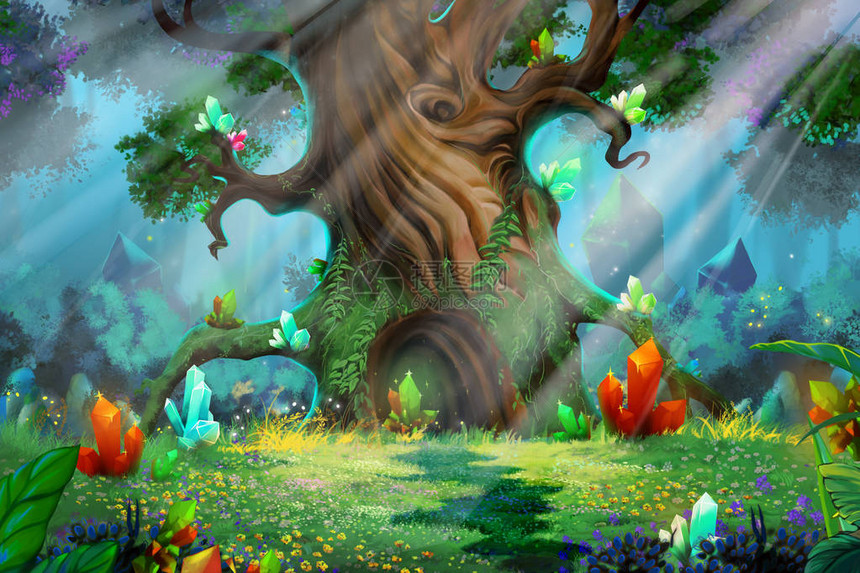 森林宝藏视频游戏数码CG艺术概念说明现实的图片