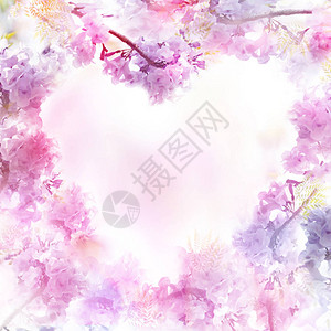 紫色花朵的抽象花卉背景图片