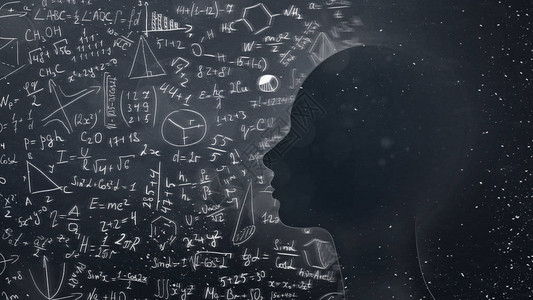 科学和教育主题的概念具有物理数学公式和宇宙背景全景空白图片