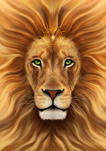 狮子狮子幻想插图狮子的数字绘图打印图片
