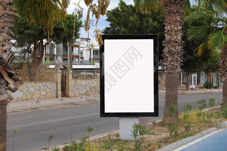 带有白色空间的广告牌用于街道广告图片