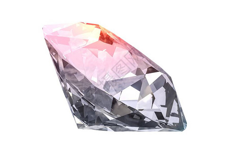 白色背景的美丽的钻石珠宝3D图片
