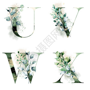 花卉字母表图片