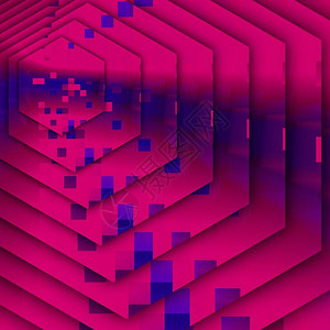 由有几何方形矩和交叉形状的线光紫粉色抽象模式产生的六图片