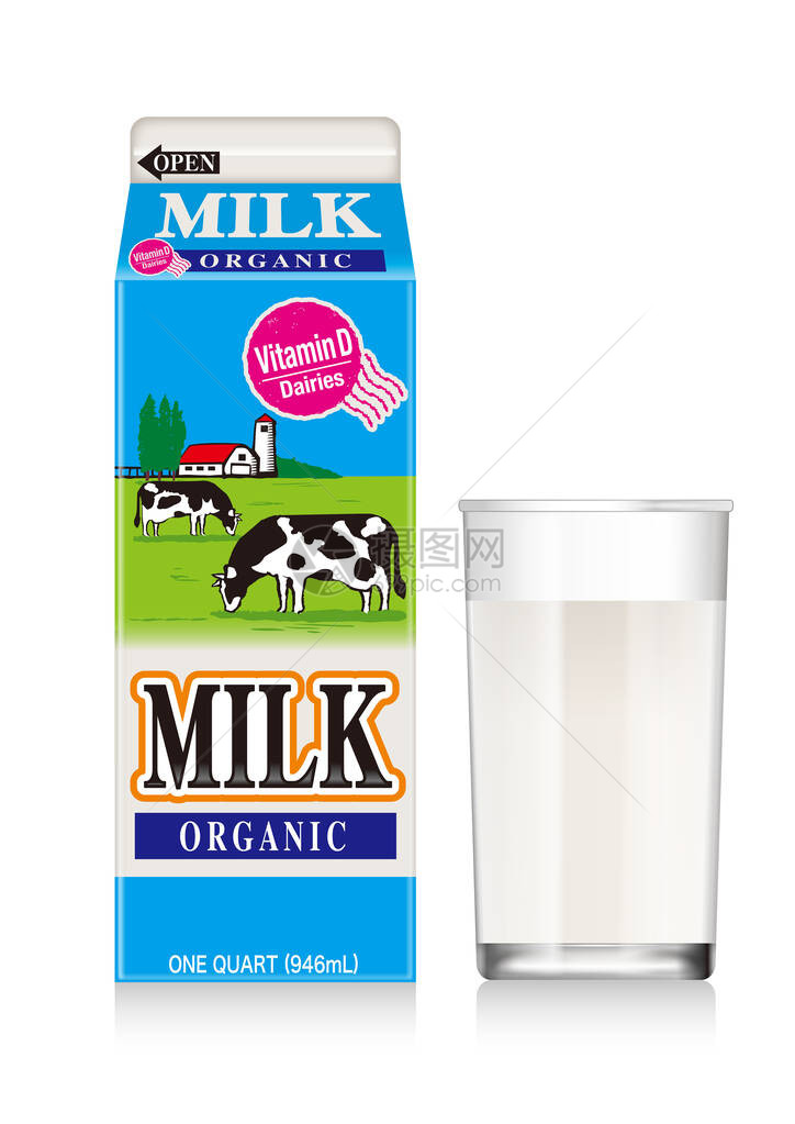 牛奶的插图冷饮图片