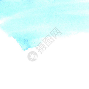 蓝天地平线的抽象水彩背景手绘污点斑明信片横背景图片