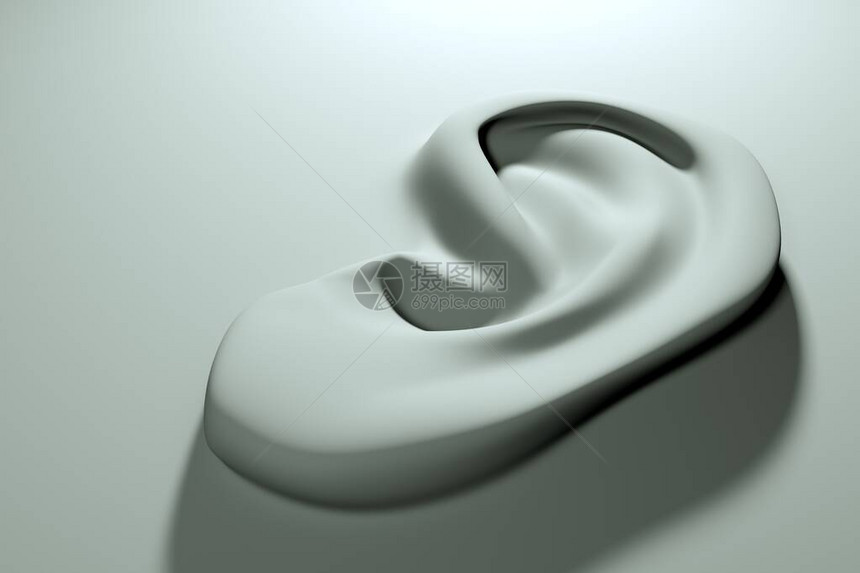 白表面耳概念建模传言和偷听耳病和图片