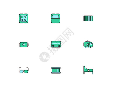 医保卡素材绿色医药科学简洁小图标插画