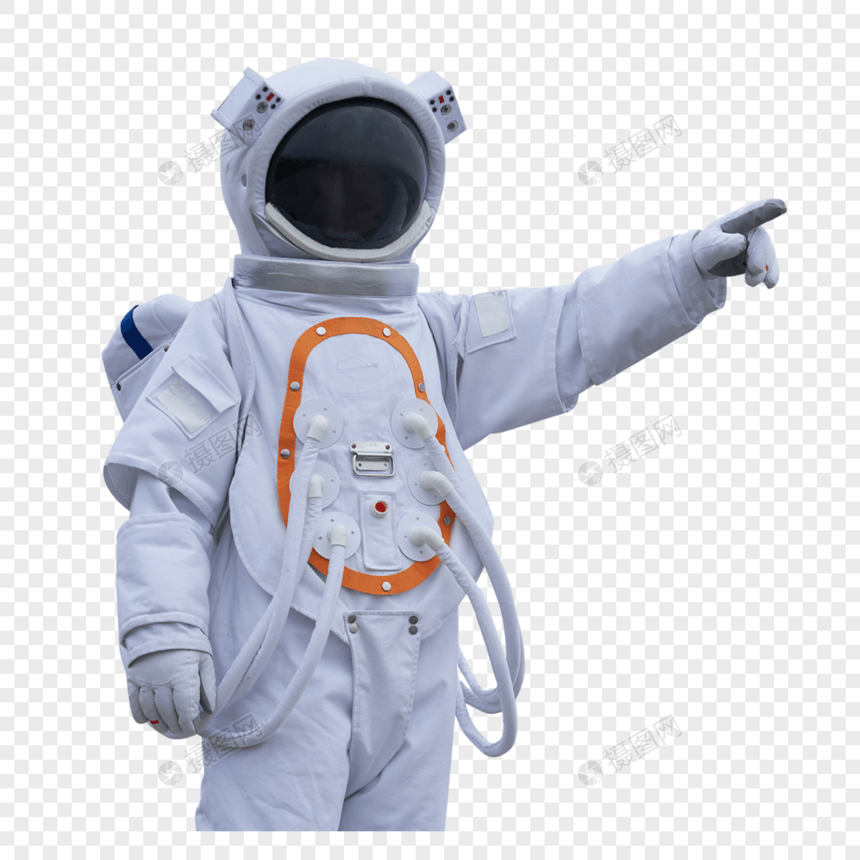 穿着宇航服的宇航员指远方图片