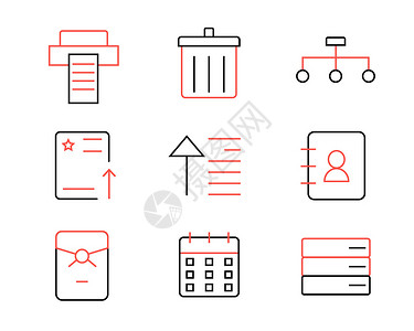 红色ICON图标商务元素套图svg图标图片
