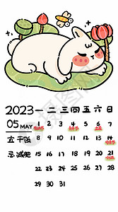 兔年2023年台历贺岁新年5月背景图片