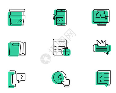 绿色商店购物主题矢量元素套图高清图片