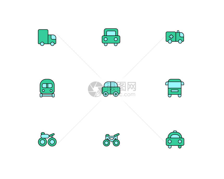 交通工具简洁图标图片
