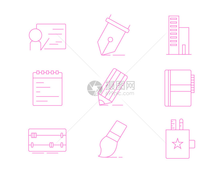 紫色ICON图标教育SVG图标元素套图图片