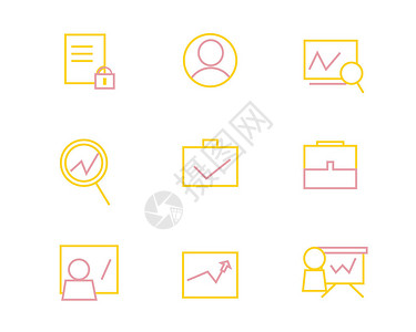 查询图标彩色商务图标户矢量SVG图标元素套图插画