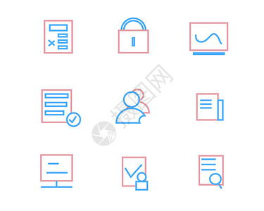 商务展板彩色商务图标矢量SVG图标元素套图插画