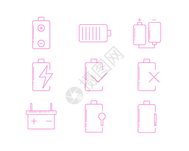 电力变压器紫色图标电力svg图标元素套图插画