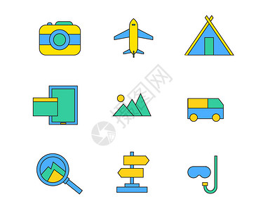 彩色旅游图标SVG图标元素套图图片