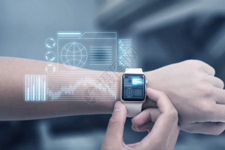 未来科技数据分析手表背景图片