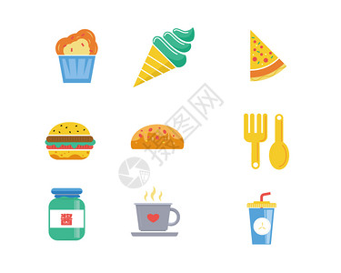 咖啡勺子食物类餐饮图标插画