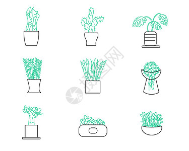 植物花草主题植物矢量元素套图图片