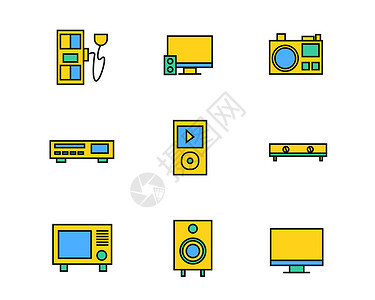 彩色电子设备图标矢量SVG图标元素套图图片