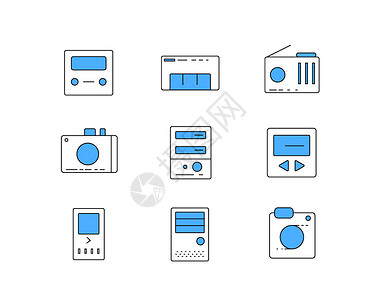 蓝色ICON图标电子设备SVG图标元素套图8背景图片