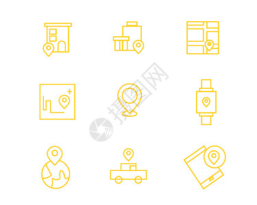 彩色定位导航图标商店矢量SVG图标元素套图背景图片