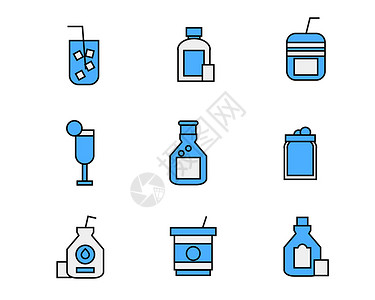 彩色酒水饮料图标矢量SVG图标元素套图3背景图片