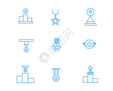 勋章矢量彩色勋章图标奖牌矢量SVG图标元素套图3插画