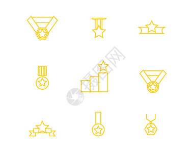 勋章矢量彩色勋章图标矢量SVG图标元素套图插画