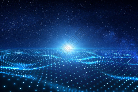 粒子星空素材蓝色星空大气粒子科技背景设计图片