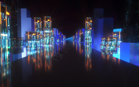 元宇宙城市3d科技城市场景设计图片